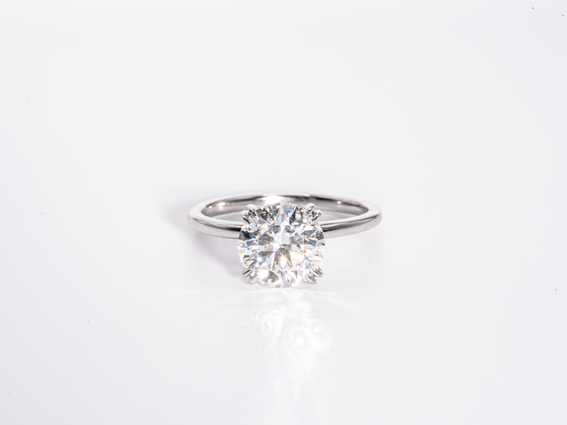 Custom Order For Alyssa 1.2 Carat Round Cut Double-Claw Prong Hidden Halo Moissanite Engagement Ring