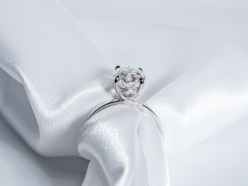 3 Carat Oval Cut Moissanite 4 Prong Solitaire Engagement Ring