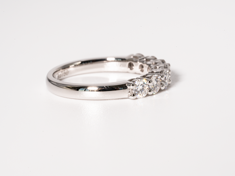 Half Eternity Moissanite Wedding Band