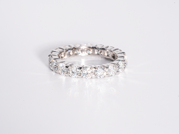 In-Stock Round Cut Eternity Moissanite Wedding Band