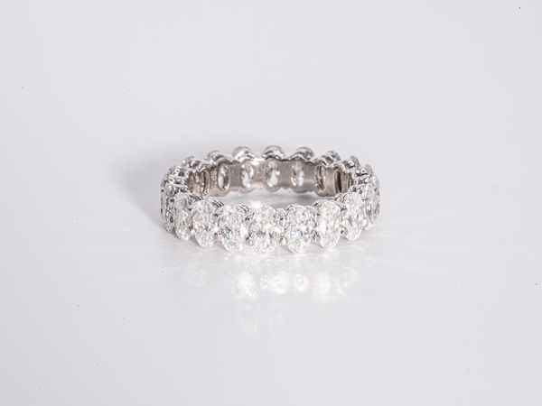 In-Stock Oval Cut Eternity Moissanite Wedding Band