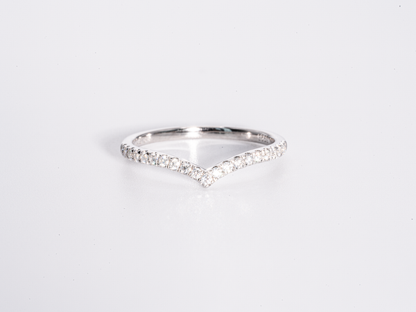 Curved Moissanite Wedding Band