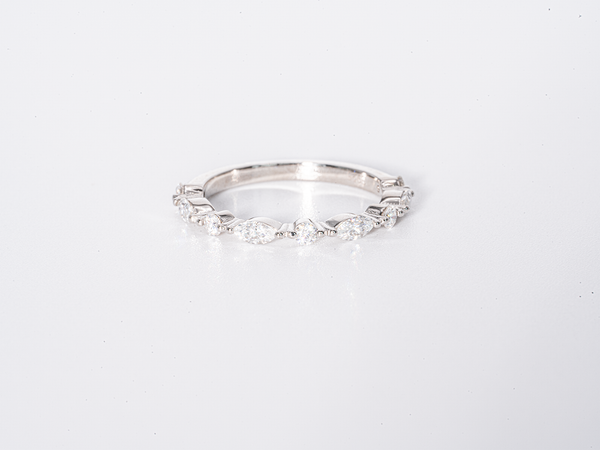 Accent Moissanite Wedding Band Stacking Ring Sets