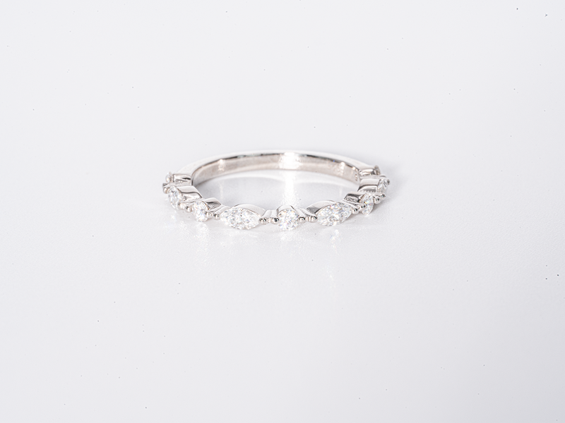 Accent Moissanite Wedding Band Stacking Ring Sets